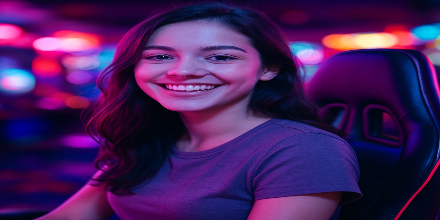 gk22-এ গেম খেলার আনন্দে থাকা একজন নারী